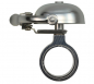Preview: Crane Bell Co. Mini Suzu Fahrradklingel mit Headset Spacer - Silber Matt