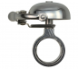 Preview: Crane Bell Co. Mini Suzu Fahrradklingel mit Headset Spacer - Silber Poliert