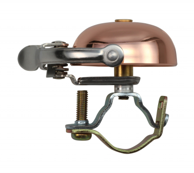 Crane Bell Co. Mini Suzu Bicycle Bell w/ Steel Band Mount - Copper