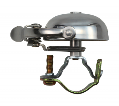 Crane Bell Co. Mini Suzu Fahrradklingel mit Steel Band Mount - Silber Poliert
