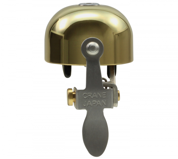 Crane Bell Co. E-Ne Bicycle Bell w/ Clamp Band Mount - Polished Gold