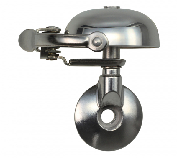 Crane Bell Co. Mini Suzu Fahrradklingel mit Ahead Cap Mount - Silber Poliert