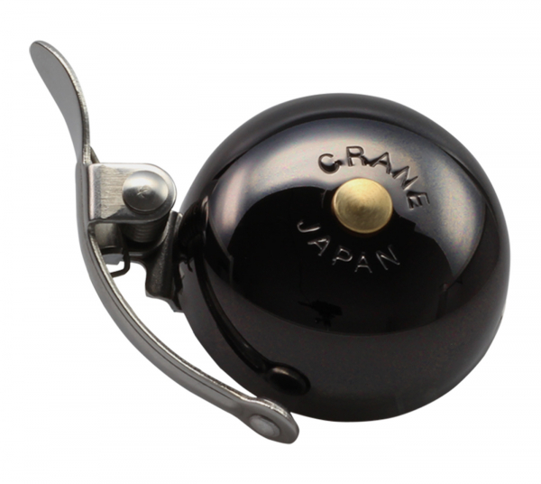 Crane Bell Co. Mini Suzu Fahrradklingel mit Headset Spacer - Neo Black